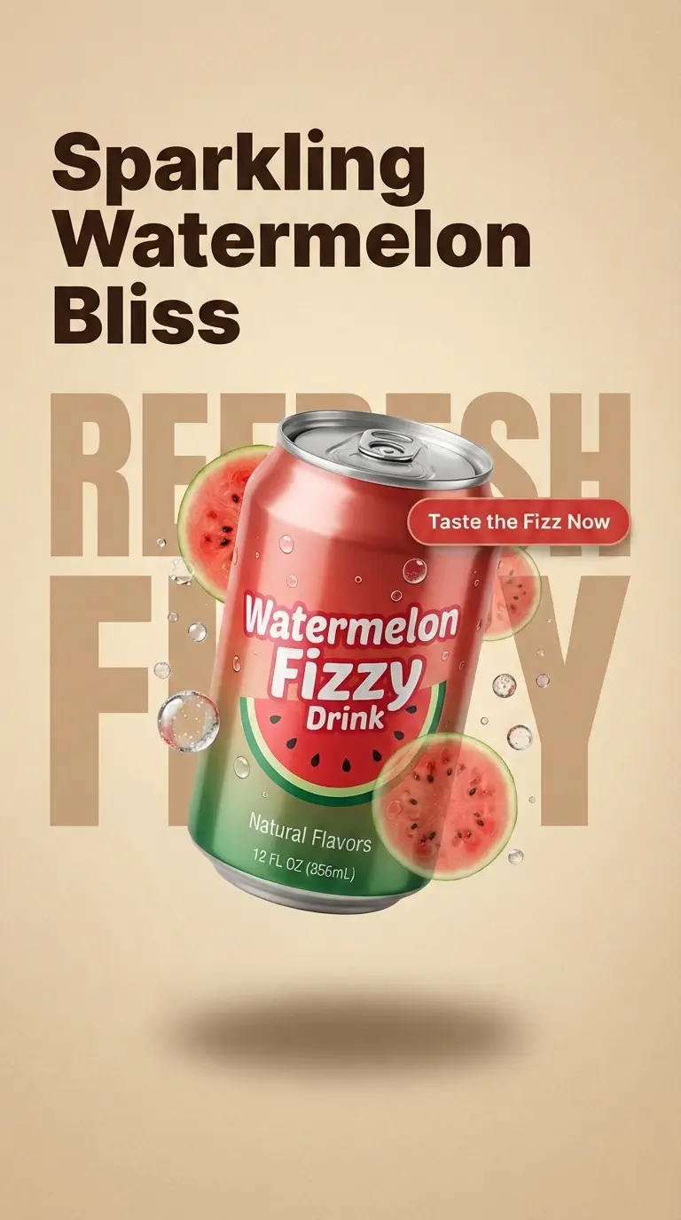 AI generated professional watermelon product advertisement with high conversion layout